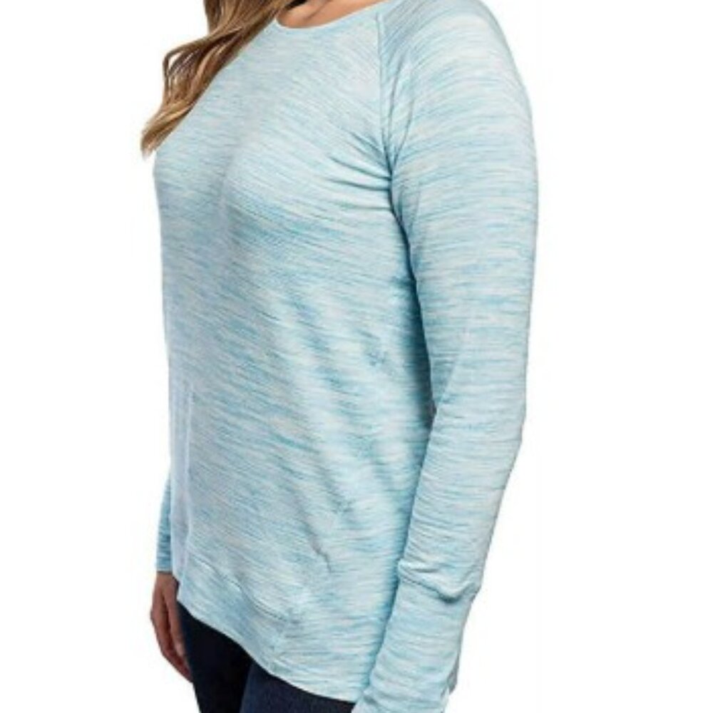 Champion Elite Heathered Blue Women's Soft Long Sleeve Shirt Size Small Athletic